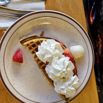 Ole's Waffle Shop - Half a waffle with strawberries and whipped cream - Diners Near Me - Alameda, California