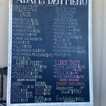 Adam’s Den - Menu... - Tacos Near Me - Alice, Texas