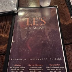 Le's Restaurant - Menu