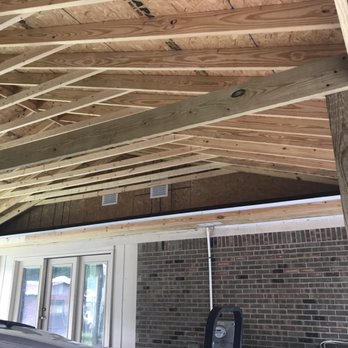 Obsidian Woodworking and Custom Cabinetry - Carport after - how we tied into the existing roof. - Carpenters Near Me - Stapleton, Alabama Obsidian Woodworking and Custom Cabinetry - Carport after - how we tied into the existing roof. - Carpenters Near Me - Stapleton, Alabama