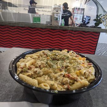 Flamin Pasta - Large Flamin's Creation, 3 spicy (mild). I plopped some cheese on top. - Pasta Shops Near Me - Los Angeles, California Flamin Pasta - Large Flamin's Creation, 3 spicy (mild). I plopped some cheese on top. - Pasta Shops Near Me - Los Angeles, California