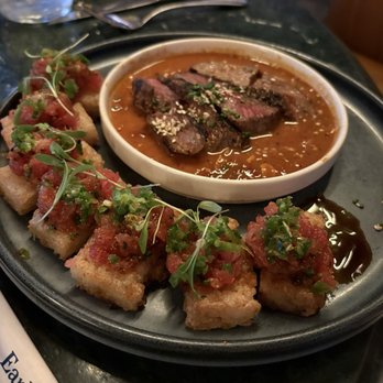 Earls Kitchen + Bar - Steak and sushi (crispy salmon) - New American Near Me - Boston, Massachusetts