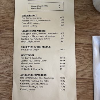 Aliotti's Victorian Corner Restaurant - Wine menu - Italian Near Me - Pacific Grove, California