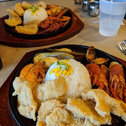 $12 lunch deal! fish teriyaki rice with 2 of each shrimp, mussels, clam and crayfish. $12 lunch deal! fish teriyaki rice with 2 of each shrimp, mussels, clam and crayfish.