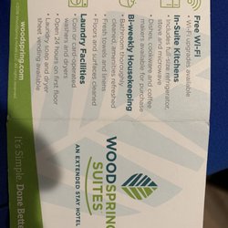 WoodSpring Suites - Services I was told at check in I would have.
