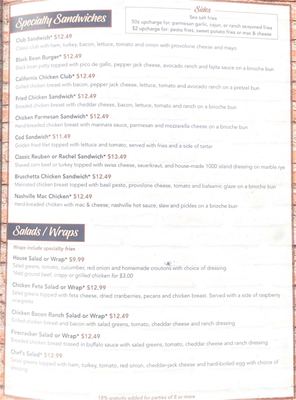 Menu photo 6 Ironworks Marinette, WI