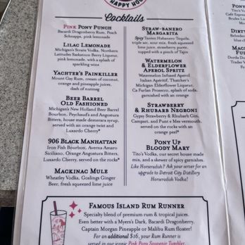 Pink Pony - Menu - New American Near Me - Mackinac Island, Michigan Pink Pony - Menu - New American Near Me - Mackinac Island, Michigan