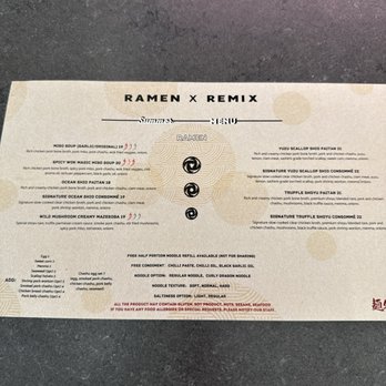 Ramen x Remix - Soft opening menu - Bars Near Me - Toronto, Ontario