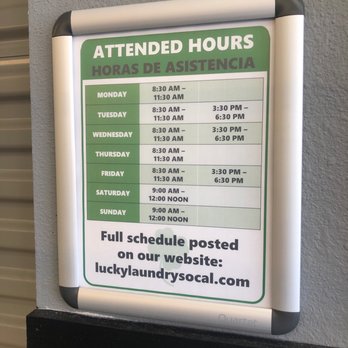 Lucky Laundry - Staff hours for drop off for Wash & Fold - Laundromat Near Me - Garden Grove, California