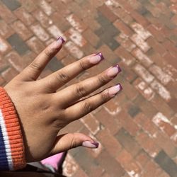 Tattoo Long Nail Two - Chrome French