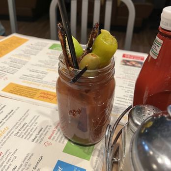 Biscuits Cafe - Bloody Mary with candied bacon - American Near Me - San Tan Valley, Arizona