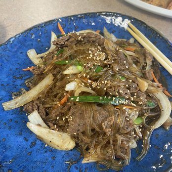 K Food Seoul - Clear Glass Noodles with Beef and Vegetables - Korean Near Me - Spring Lake, North Carolina K Food Seoul - Clear Glass Noodles with Beef and Vegetables - Korean Near Me - Spring Lake, North Carolina