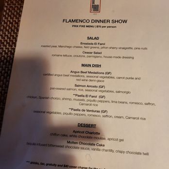 El Farol Restaurant - Fix price menu for those watching the Flamenco show - Spanish Near Me - Santa Fe, New Mexico El Farol Restaurant - Fix price menu for those watching the Flamenco show - Spanish Near Me - Santa Fe, New Mexico