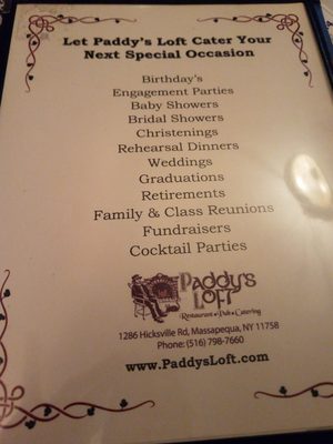 Menu photo 5 Paddy's Loft Massapequa, NY Menu photo 5 Paddy's Loft Massapequa, NY