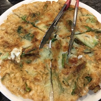 Seoul Galbi Korean BBQ - Seafood pancake: thick, pillowy center, crispy outside, and very filling - Korean Near Me - Paramus, New Jersey Seoul Galbi Korean BBQ - Seafood pancake: thick, pillowy center, crispy outside, and very filling - Korean Near Me - Paramus, New Jersey