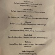Photo of College Inn Pub - Seattle, WA, United States. Cocktail menu
