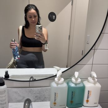 CorePower Yoga - Midtown East - Each unisex bathroom comes with shampoo, conditioner, body wash, deodorant, and Q-tips.. - Yoga Near Me - New York, New York CorePower Yoga - Midtown East - Each unisex bathroom comes with shampoo, conditioner, body wash, deodorant, and Q-tips.. - Yoga Near Me - New York, New York