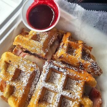 What About Waffles - Our take on the classic and a fan favorite! The Monte Cristo! - Waffles Near Me What About Waffles - Our take on the classic and a fan favorite! The Monte Cristo! - Waffles Near Me