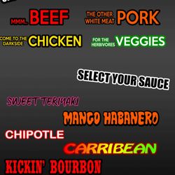Up Skewerz - Step one. Choose your protein. Step two. Select a sauce  SIMPLE....