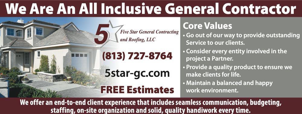 Slide of Five Star General Contracting and Roofing