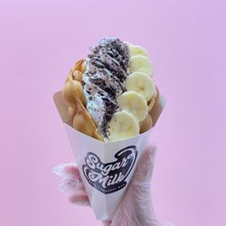 Sugar Milk Boba and Dessert Bar - Banoreo in a Bubble Waffle