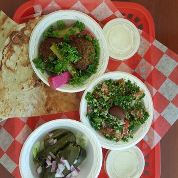 Kabob-Ster - Falafels with a side of tahini sauce, tabouli, grape leaves, and Tzatziki with a side of pita bread - Mediterranean Near Me - Chattanooga, Tennessee Kabob-Ster - Falafels with a side of tahini sauce, tabouli, grape leaves, and Tzatziki with a side of pita bread - Mediterranean Near Me - Chattanooga, Tennessee