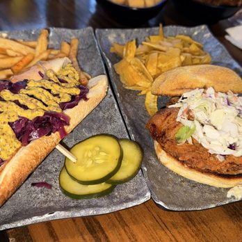Funky Buddha Brewery - Hotdog & Crispy Chicken Sandwich - Breweries Near Me - Oakland Park, Florida