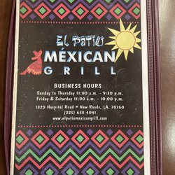 El Patio Restaurant - Menu