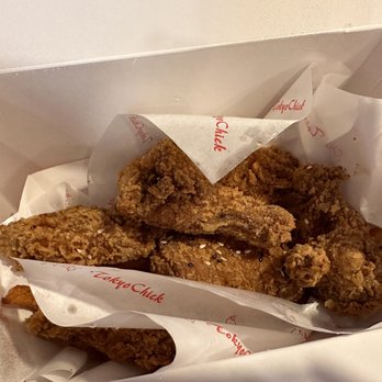 Tokyo Chick - 6 piece signature crispy wings with fries on the bottom - Chicken Wings Near Me - Pasadena, California