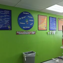 Tropical Joe's Smoothies - Interior menu