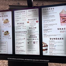 Drive thru menu