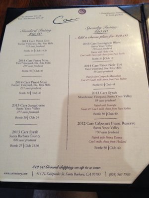 Menu photo 3 Carr Winery - Santa Ynez Santa Ynez, CA Menu photo 3 Carr Winery - Santa Ynez Santa Ynez, CA
