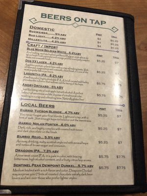 Menu photo 8 Pockets Tucson, AZ