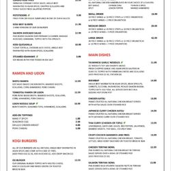 Krave Asian Fusion Restaurant - Main Menu Page1