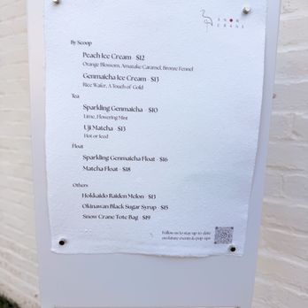 Snow Crane - Menu for 7/19 (2nd to last day of Little Pearl residency) - Desserts Near Me Snow Crane - Menu for 7/19 (2nd to last day of Little Pearl residency) - Desserts Near Me