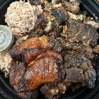 Back A Yard Caribbean American Grill - Jerk Pork and Oxtail Combo - American Near Me - Menlo Park, California