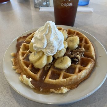 Merk's Place - Bananas Foster waffle - Ice Cream & Frozen Yogurt Near Me - Farmville, Virginia Merk's Place - Bananas Foster waffle - Ice Cream & Frozen Yogurt Near Me - Farmville, Virginia