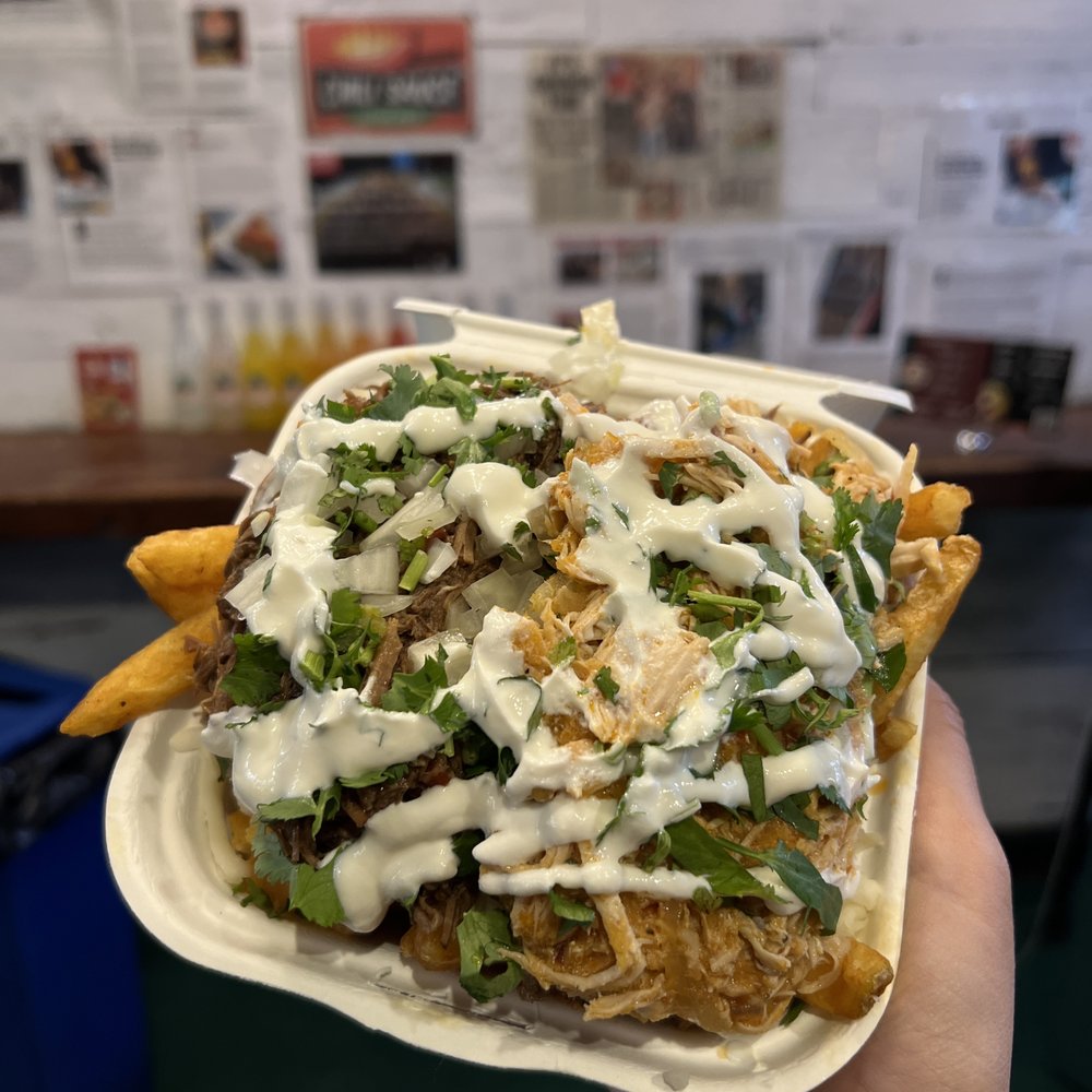 Birria LES - Loaded Papas Birria (~$10): half beef birria & half chicken birria - Halal Near Me - New York, New York Birria LES - Loaded Papas Birria (~$10): half beef birria & half chicken birria - Halal Near Me - New York, New York