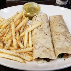 El Valle Restaurant - Beef and Carnitas burritos with fries