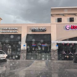 Fine Ink - Front of the shop and surrounding stores. Couldn't get much inside since I was rushing (it was storming)
