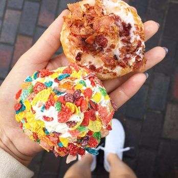 Cafe Dulce - Fruity pebble and maple bacon donuts only $1 each!!! - Coffee & Tea Near Me - Los Angeles, California Cafe Dulce - Fruity pebble and maple bacon donuts only $1 each!!! - Coffee & Tea Near Me - Los Angeles, California
