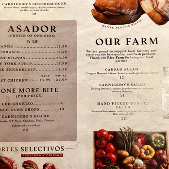 Carnicero Steakhouse - Menu - Steakhouses Near Me - Miami, Florida