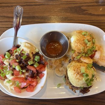 Another Broken Egg Cafe - Low Country Shrimp Benedict: - Breakfast & Brunch Near Me - Pensacola, Florida Another Broken Egg Cafe - Low Country Shrimp Benedict: - Breakfast & Brunch Near Me - Pensacola, Florida