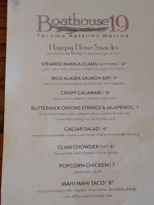 Menu photo 6 Boathouse 19 Tacoma, WA