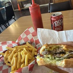 Lakeview Drive-In - Cheeseburger and fries