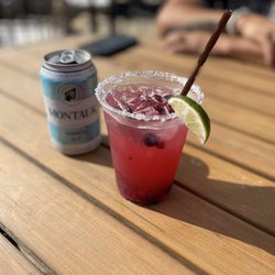 South Swell - Berry margarita and a Montauk beer.