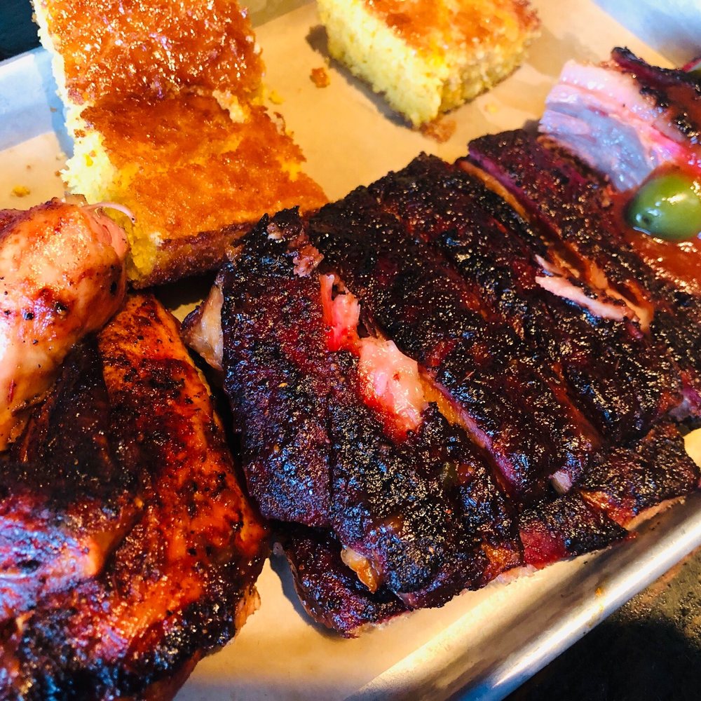 Dinosaur Bar-B-Que - 1/2 family size BBQ including brisket, rib, chicken, corn bread - Barbeque Near Me - Troy, New York Dinosaur Bar-B-Que - 1/2 family size BBQ including brisket, rib, chicken, corn bread - Barbeque Near Me - Troy, New York