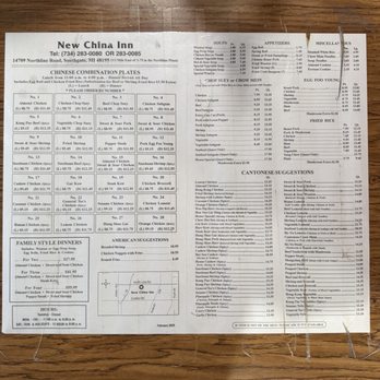 New China Inn - Most updated photo of menu. At this time, carry out only. - Chinese Near Me - Southgate, Michigan New China Inn - Most updated photo of menu. At this time, carry out only. - Chinese Near Me - Southgate, Michigan