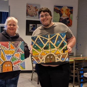What's Crackin Cafe - My son and I with our paintings. - Breakfast & Brunch Near Me - Mesa, Arizona