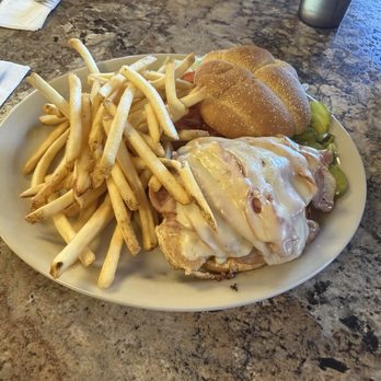 Nite Owl / Back Room - Chicken, ham and Swiss sandwich with fries - American Near Me - Columbia Falls, Montana Nite Owl / Back Room - Chicken, ham and Swiss sandwich with fries - American Near Me - Columbia Falls, Montana